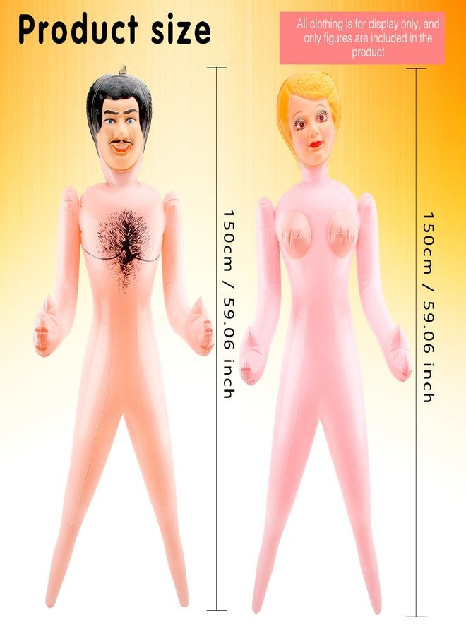 Drayear 2 Pack 59 Inch Funny Inflatable Doll Life Size Blow Up Tricky Doll for Halloween Gag Prank Props Tricky Game Bachelorette Party, 2 Styles - Image 2